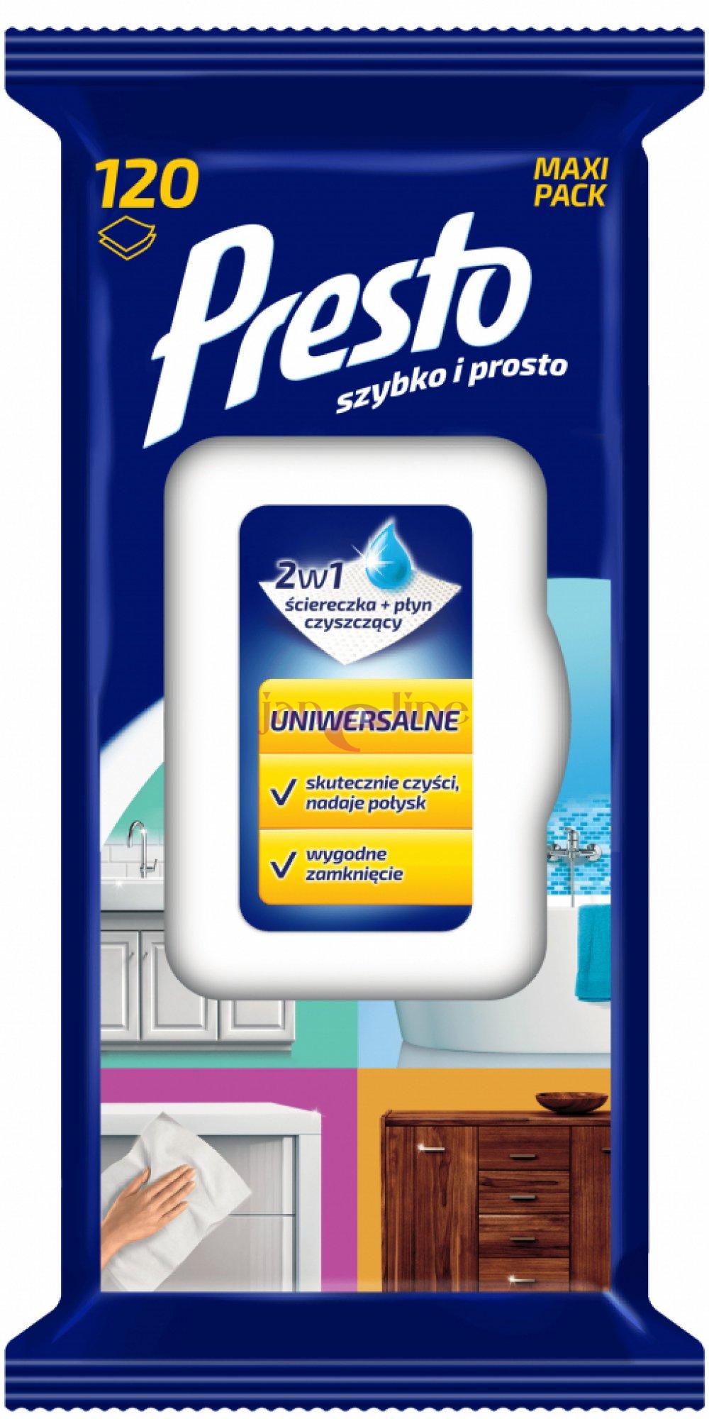 PRESTO CLEAN vlhčené utierky - UNIVERZÁLNE Maxi pack 120 ks 