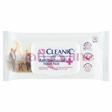 CLEANIC ANTIBACTERIAL vlhčené obrúsky 40ks 