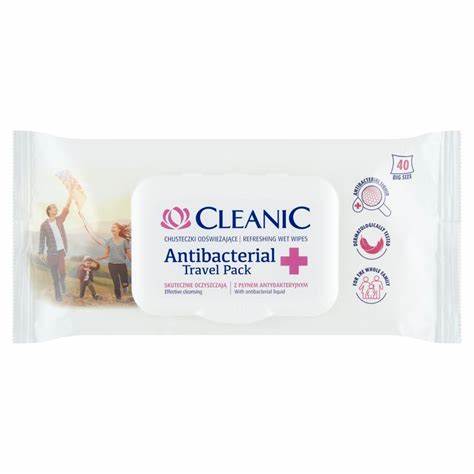 CLEANIC ANTIBACTERIAL vlhčené obrúsky 40ks 